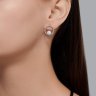 Серьги из серебра с жемчугом и фианитами (Арт.94026094)