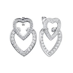 Серьги из серебра с фианитом (Арт.cz-e03369-x-w-x-x-w)