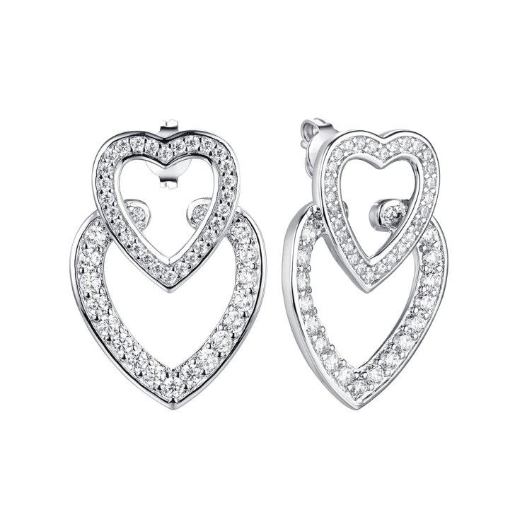 Серьги из серебра с фианитом (Арт.cz-e03369-x-w-x-x-w)
