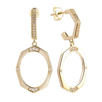 Серьги из серебра с фианитом (Арт.cz-e05141-x-l-x-x-w)