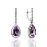 Серьги из золота с аметистом и бриллиантом Русские Самоцветы (Арт.95664)