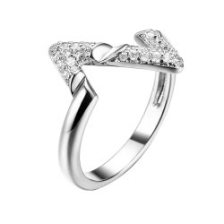 Кольцо из серебра с фианитом (Арт.cz-r03596-x-w-x-x-w)