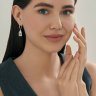 Серьги из серебра с горным хрусталем и фианитами (Арт.92023184)