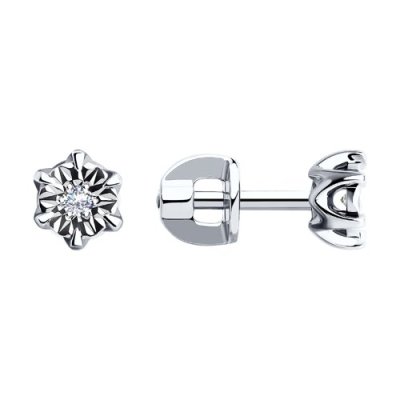 Серьги из белого золота с бриллиантами (Арт.1021119)