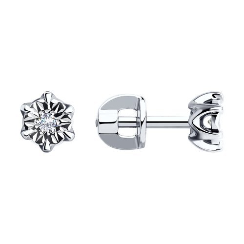 Серьги из белого золота с бриллиантами (Арт.1021119)