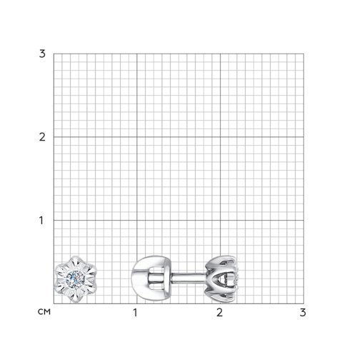Серьги из белого золота с бриллиантами (Арт.1021119)