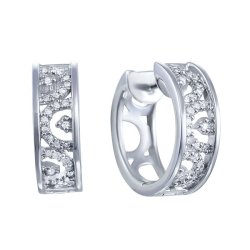 Серьги из белого золота с бриллиантом (Арт.e20397_wg)
