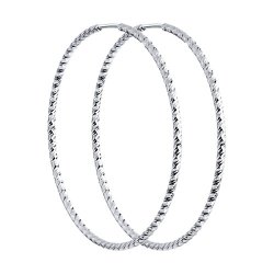 Серьги конго из серебра с алмазной гранью (Арт.94140033)