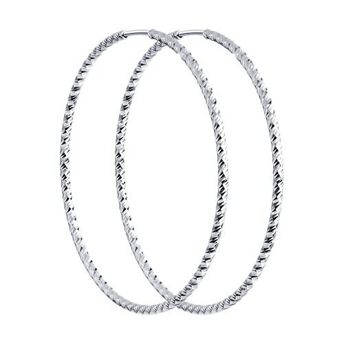 Серьги конго из серебра с алмазной гранью (Арт.94140033)