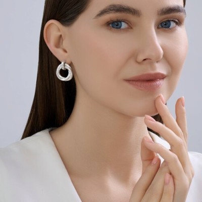 Серьги из серебра 925 без вставок «Вихрь линий» SOKOLOV (арт.94-122-02662-1)