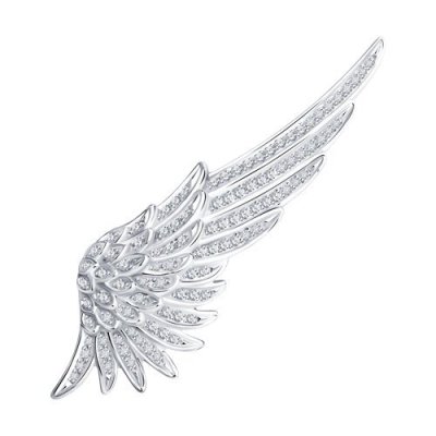 Брошь из белого золота с бриллиантами (Арт.1040037-3)