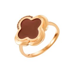 Кольцо из серебра с керамикой и фианитом (Арт.tm-r01072-br-g-x-x-db)