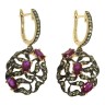 Серьги золото с бриллиантами и рубинами «Розовый вихрь» MyJewels (арт.ME32581)