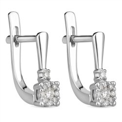 Серьги из золота с бриллиантом Русские Самоцветы (Арт.53465)