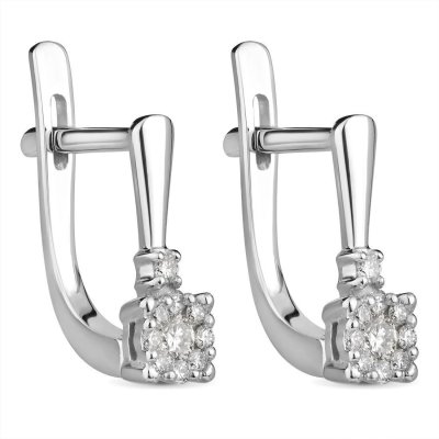 Серьги из золота с бриллиантом Русские Самоцветы (Арт.53465)