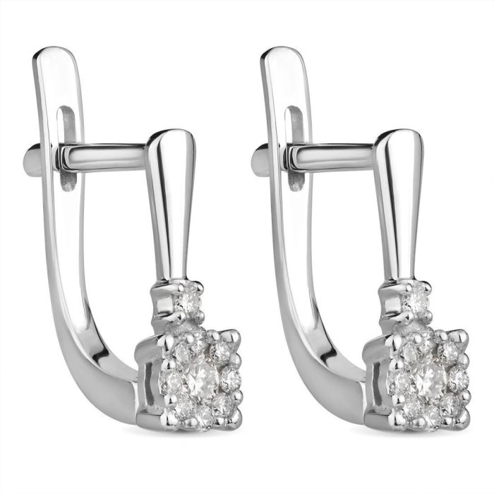 Серьги из золота с бриллиантом Русские Самоцветы (Арт.53465)