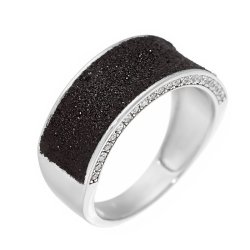 Кольцо из серебра с фианитом (Арт.gl-r01771-x-w-b-x-w)