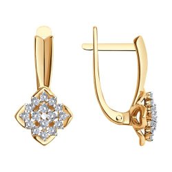 Серьги из комбинированного золота с бриллиантами (Арт.1022167)
