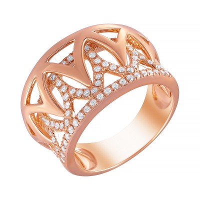 Кольцо золотое с бриллиантами «Pink Crown» JvG (арт. R14489DP_KO_001_PINK)