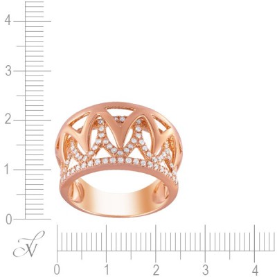 Кольцо золотое с бриллиантами «Pink Crown» JvG (арт. R14489DP_KO_001_PINK)