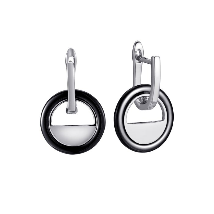 Серьги из серебра с керамикой (Арт.tc-e01563-b-w-x-x-x)