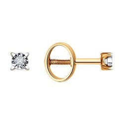 Серьги из комбинированного золота с бриллиантами (Арт.1022266)