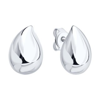 Серьги серебряные без вставок «Капля чистоты» SOKOLOV (арт.94027191-91)