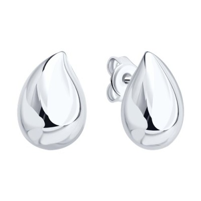Серьги серебряные без вставок «Капля чистоты» SOKOLOV (арт.94027191-91)
