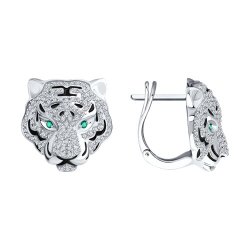 Серьги из белого золота с миксом камней (Арт.3020593-3)