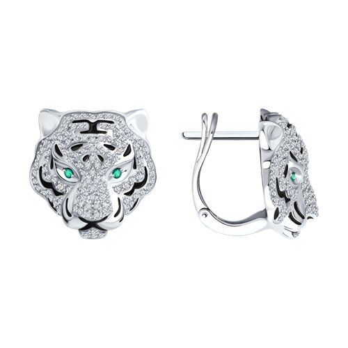 Серьги из белого золота с миксом камней (Арт.3020593-3)