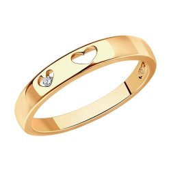 Кольцо из золоченого серебра с фианитом (Арт.93010409)