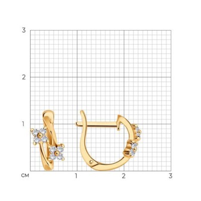 Серьги из серебра с фианитами «Золотой рассвет» Соколов (арт.93020026)