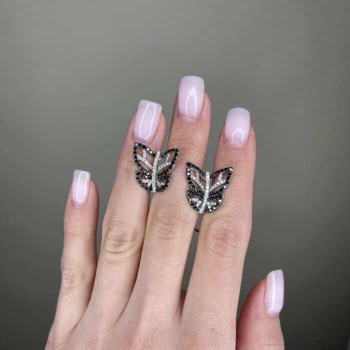 Серьги из белого золота с бриллиантом (Арт.e565dbc4w_sr_db_wg)