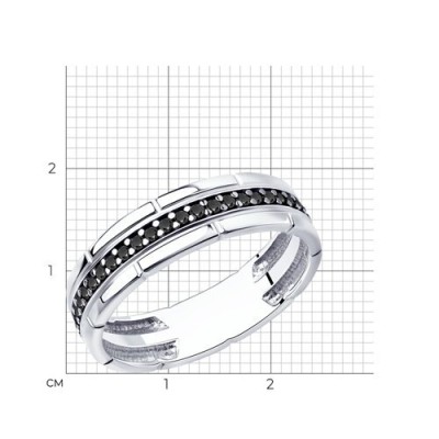 Кольцо из серебра с фианитами «Ночная грань» Соколов (арт.01175)