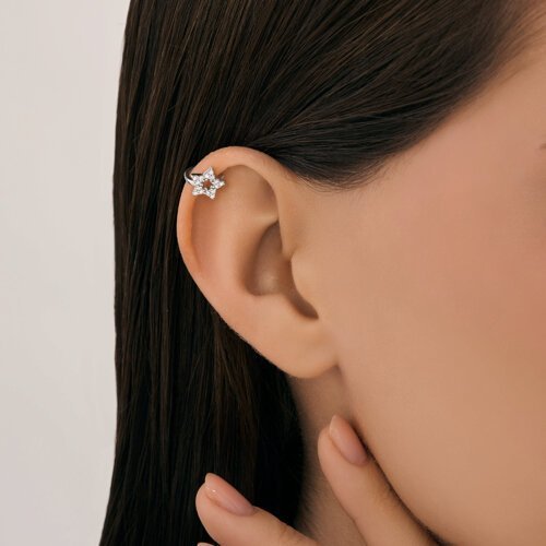 Серьга из серебра с фианитами (Арт.94170406)