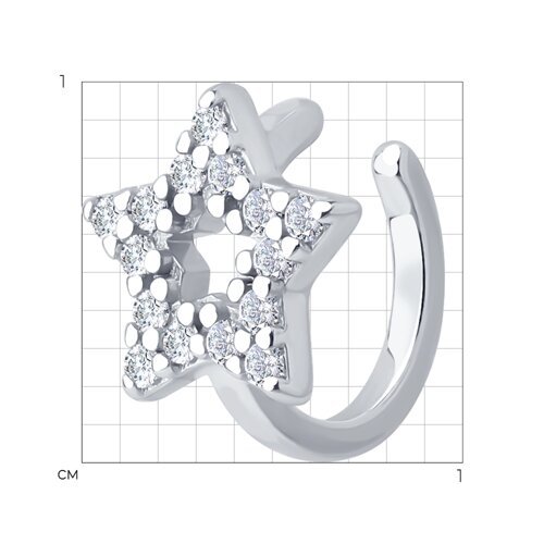 Серьга из серебра с фианитами (Арт.94170406)