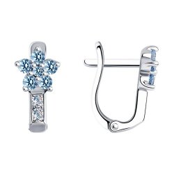 Серьги из серебра с фианитами (Арт.94026036)