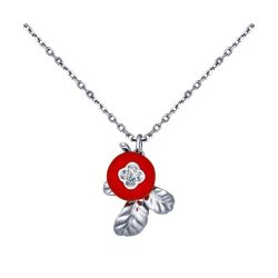 Колье из серебра с эмалью с фианитом (Арт.94070096)