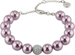 Браслет из серебра с жемчугом и кристаллом swarovski (Арт.5b-sk-16)