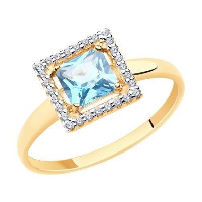 Кольцо золотое пробы 585 с топазом (Арт.51-310-00294-1)