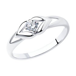 Кольцо из серебра с фианитом (Арт.94011585)