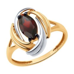 Кольцо золотое пробы 585 с гранатом (Арт.51-310-02475-2)