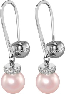 Серьги серебряные с жемчугом и куб. цирконием Pearl Kiss 13S, Rivoli (арт.ABS-9-10-13-S)