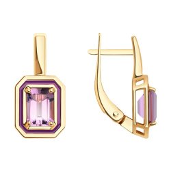 Серьги золотые пробы 585 с аметистом (Арт.51-320-02450-3)