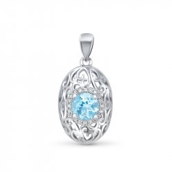 Подвеска Серебряные крылья (Арт.23knys946-155_topaz_kubcirkonii)