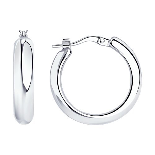 Серьги из серебра "Классические кольца" (арт. 94025058), SOKOLOV