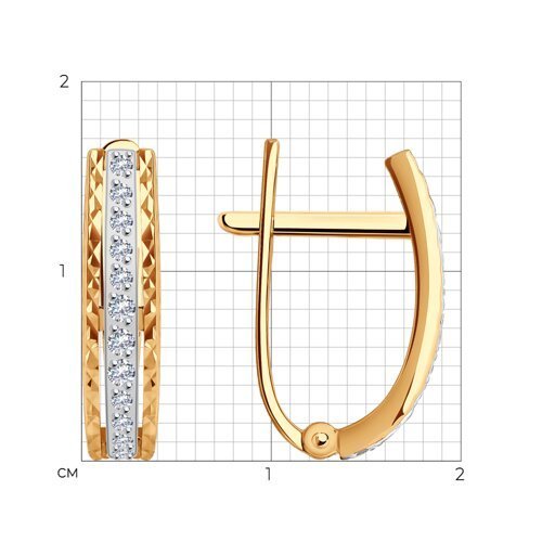 Серьги из золота с фианитами (Арт.029878)