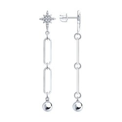 Серьги из серебра с фианитами (Арт.94025856)