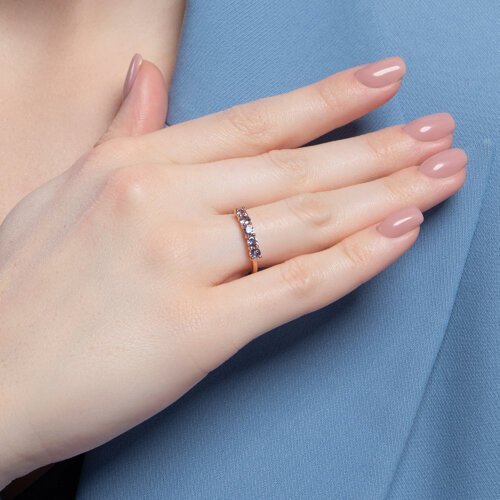 Кольцо из золочёного серебра с танзанитами (Арт.92014393)