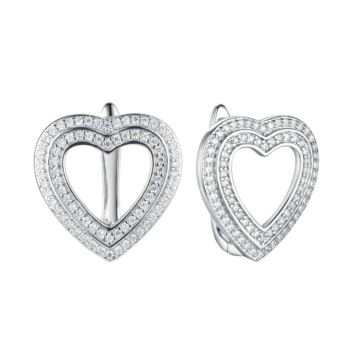 Серьги из серебра с фианитом (Арт.cz-e03370-x-w-x-x-w)